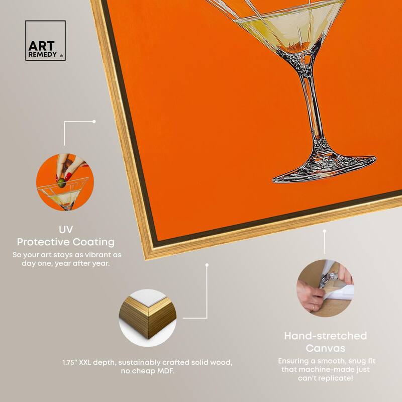 Orange Zest Martini Canvas by Art Remedy