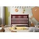 preview thumbnail 37 of 50, 5-in-1 Convertible Crib, Easily Converts from Baby Crib to Toddler Bed, 3 Position Adjustable Height Mattress Support System Cherry