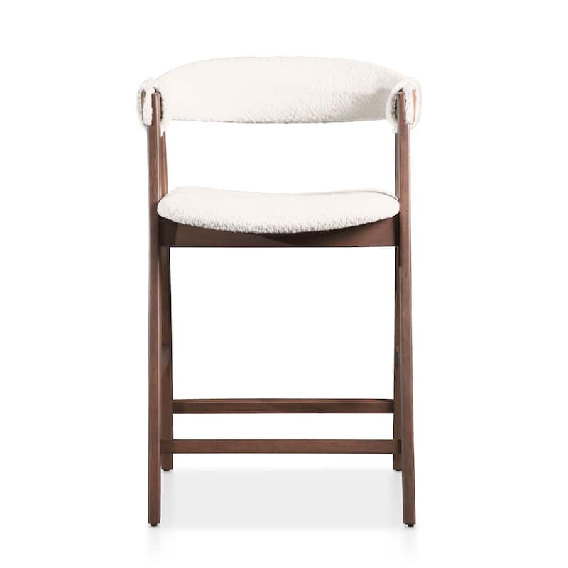 Furniture of America Shaw Mid-century Boucle Counter Height Chairs (Set of 2)