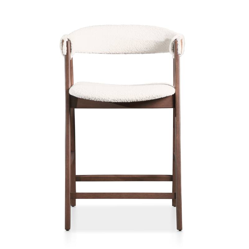 Furniture of America Shaw Mid-century Boucle Counter Height Dining Chairs (Set of 2)