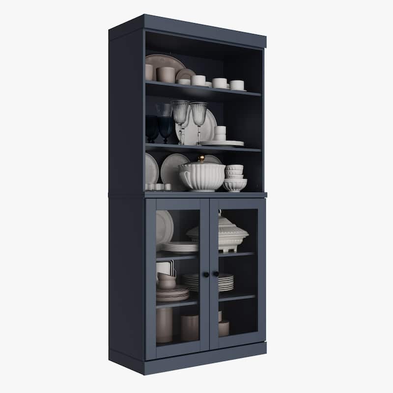 100% Solid Wood 32" Kitchen Pantry Cabinet with 2 Doors by Palace Imports