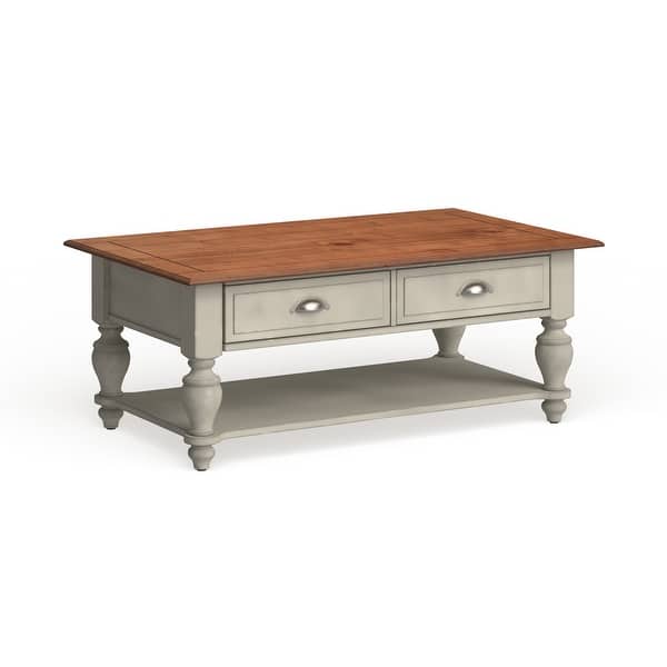 Shop The Gray Barn Julia Bisque And Natural Pine Rectangular Cocktail Table Overstock 20689398