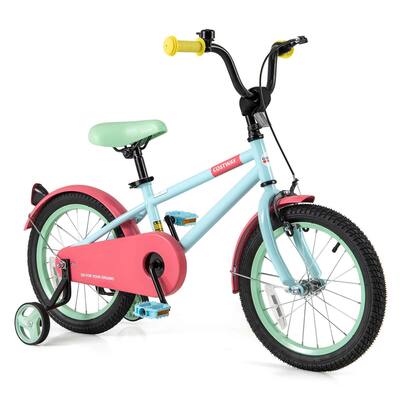 Costway 16" Kids Bike with Adjustable Saddle Handlebar Removable