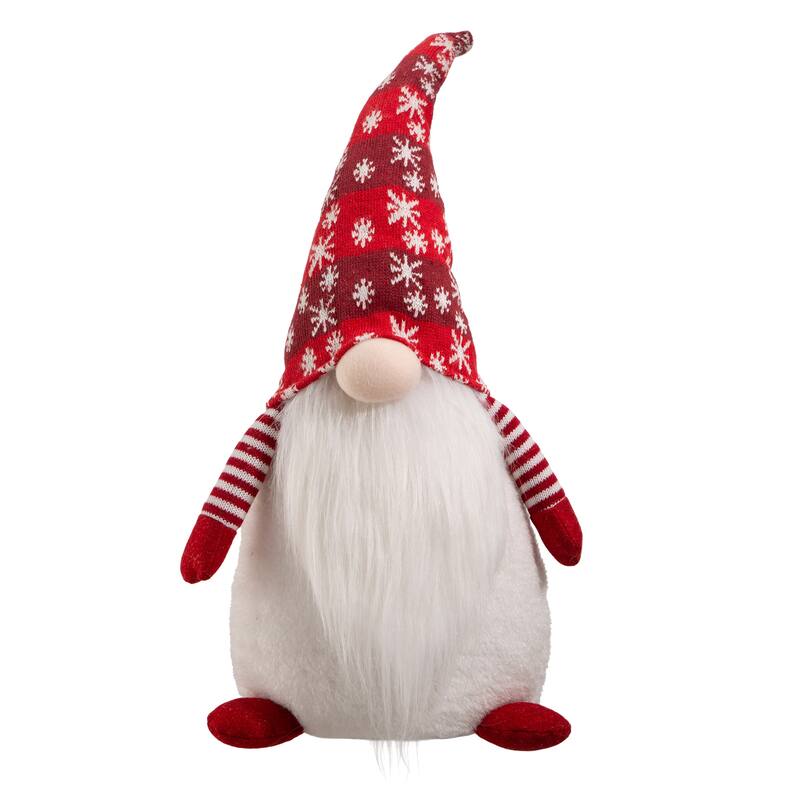 Glitzhome Set of 3 Fabric JOY Christmas Gnomes Decor - Snowflake Stander