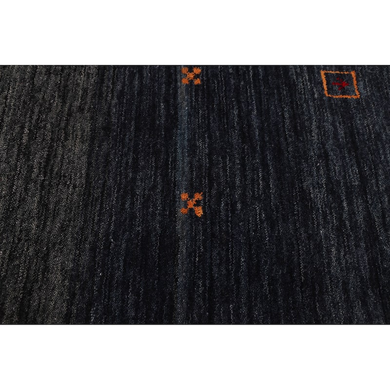 ECARPETGALLERY Hand Loomed Kashkuli Gabbeh Navy Wool Rug - 6'7 x 8'1