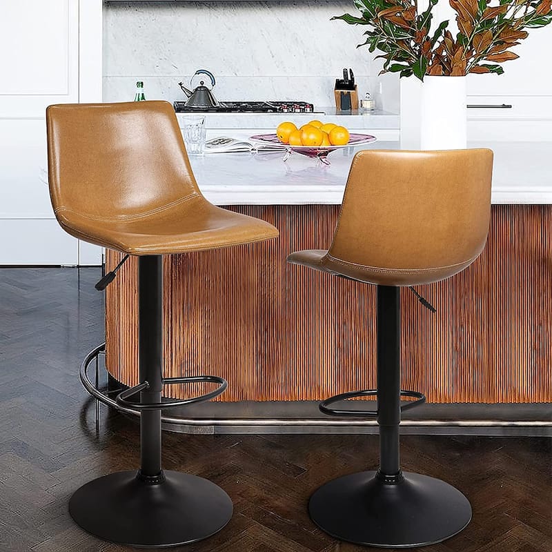 Bossin Adjustable Swivel Bar Stools with Backs – Counter Height