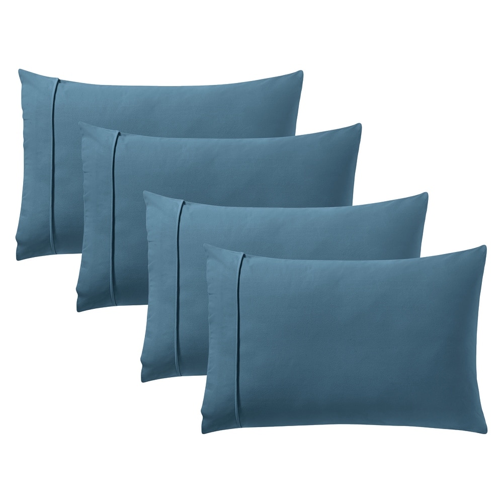 Sweet Home Collection Ultra Soft Solid Flannel Pillowcases (4-Pack)