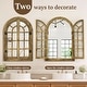 preview thumbnail 10 of 22, Vintage Wood Windowpane Arched Wall Mirror