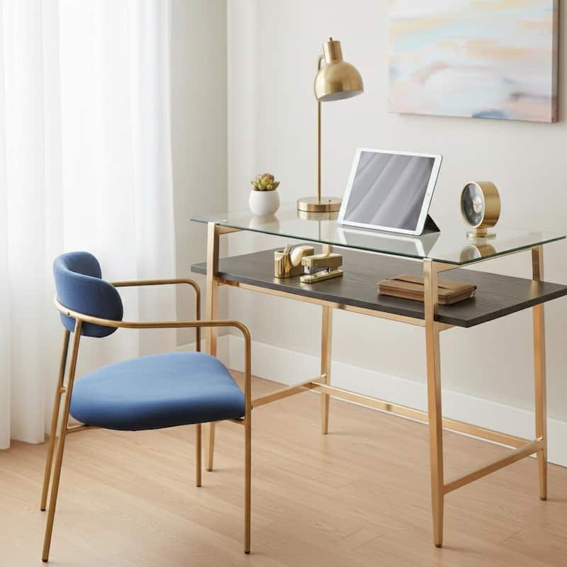 Lifestorey Thayer Mid-Century Glass Desk