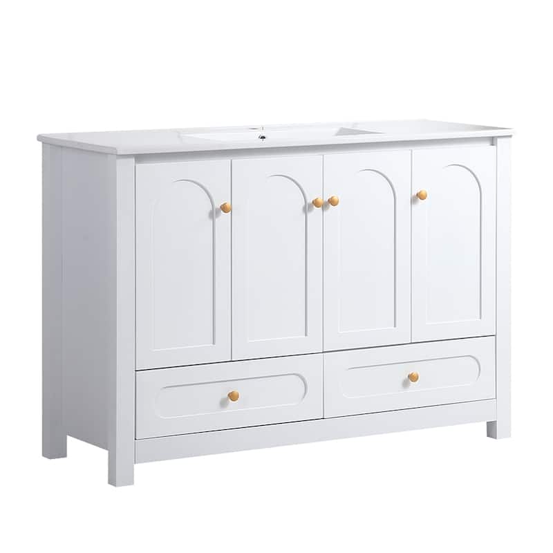 48" White Bathroom Vanity (excluding the ceramic basin)