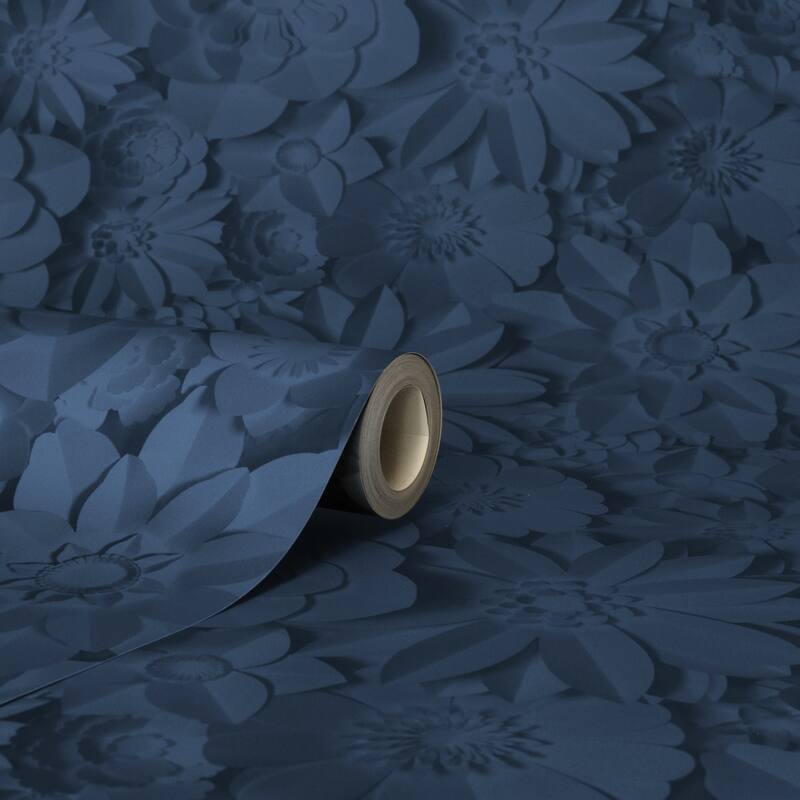 Fine Decor Dacre Dark Blue Floral Wallpaper