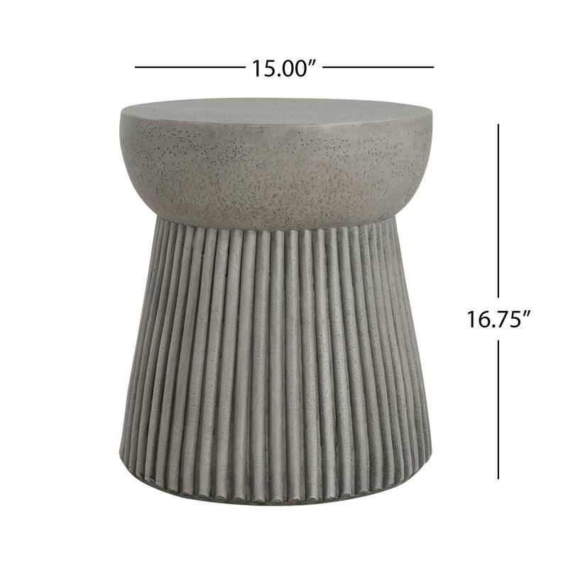 Christopher Knight Home - Isabella Outdoor Travertine Concrete Side Table