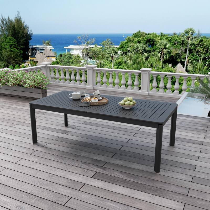 DESwan 108 in. x 39 in. Aluminum Extendable Rectangular Outdoor Dining Table