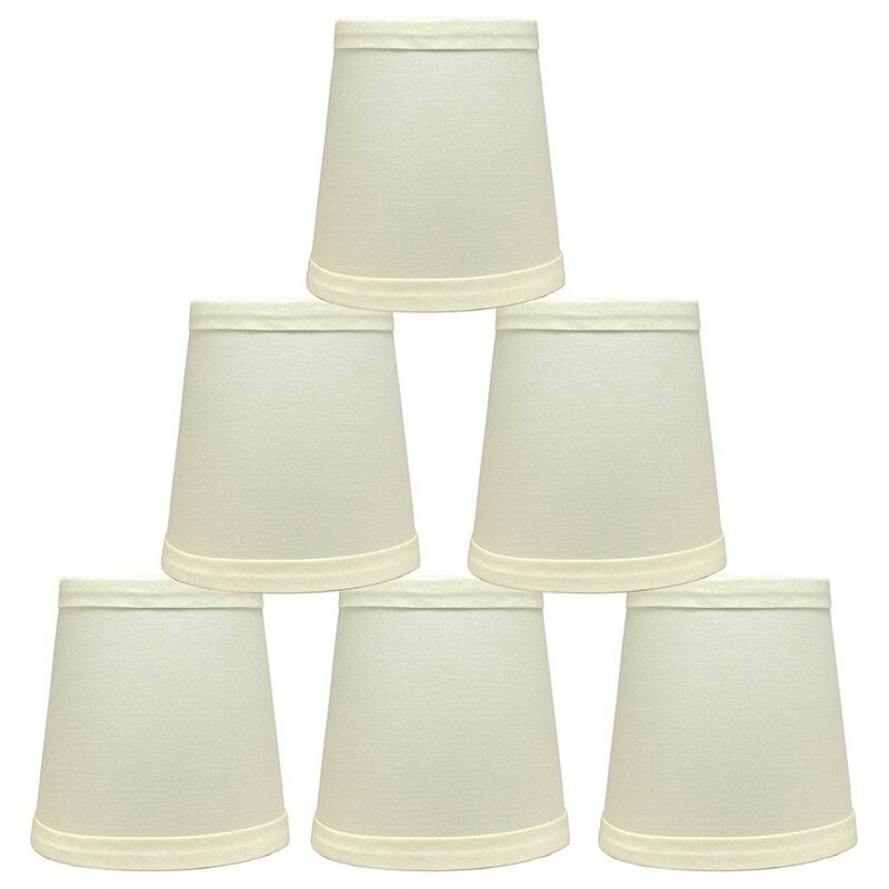 Linen Mini Chandelier Lamp Shade, Clip On, 4 inch Bottom Diameter, 4.75" Height