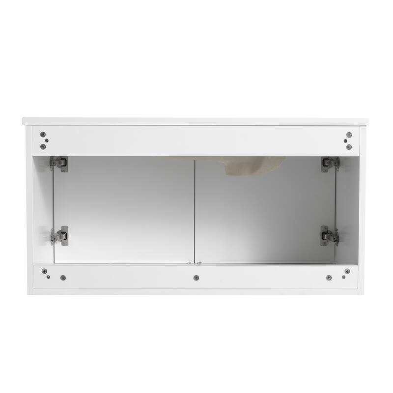 Malwee 24"/30"/36"/48" Floating Bathroom Vanity, Wall Mounted Bathroom Vanity with Resin Top,Soft Close Doors