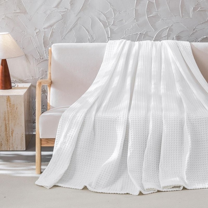 Fluffy Waffle Weave Chenille Throw Blanket