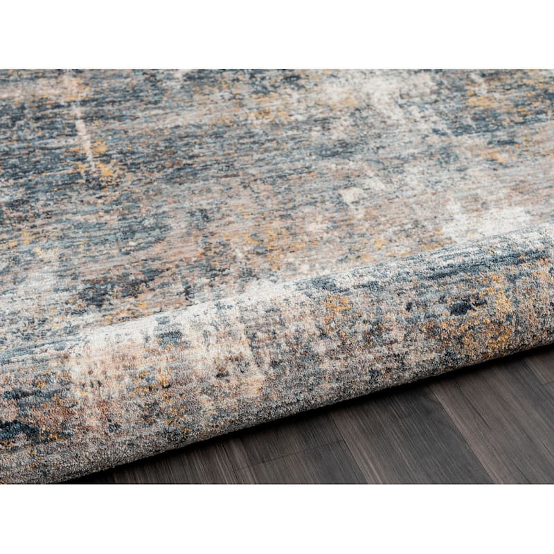 Terra by Obeetee Hampton Abstract Silver Rug