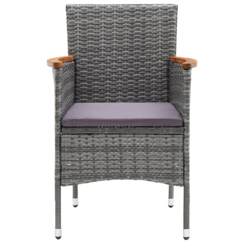vidaXL Patio Dining Set with Cushions Poly Rattan