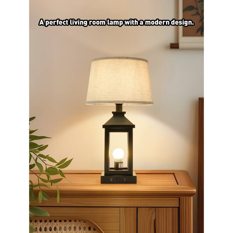 20.5in Table Lamp for Living Room, 3-Way Dimmable Touch Control Modern Nightstand Lamp with 2 Light (Bulbs Included)
