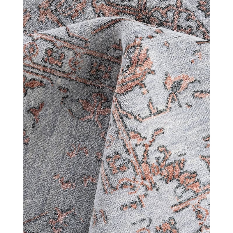 Ikat One-of-a-Kind Handmade Area Rug - Gray, 9' 1" x 12' 4" - 9' 1" x 12' 4"