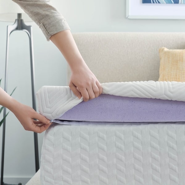 Lucid Comfort Collection Lavender and Gel Covered Mattress Topper 2,3,4 inch - N/A