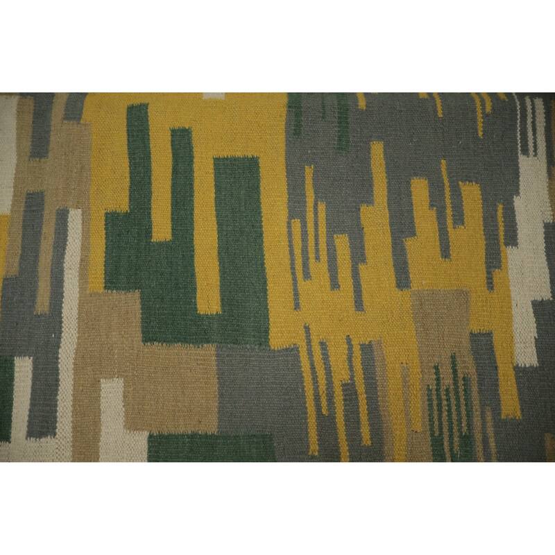 Hand Woven Oriental 100% Wool Carpet Southwestern Modern Multi-Colored Kilim Area Rug - 6' 7'' X 5' 3''