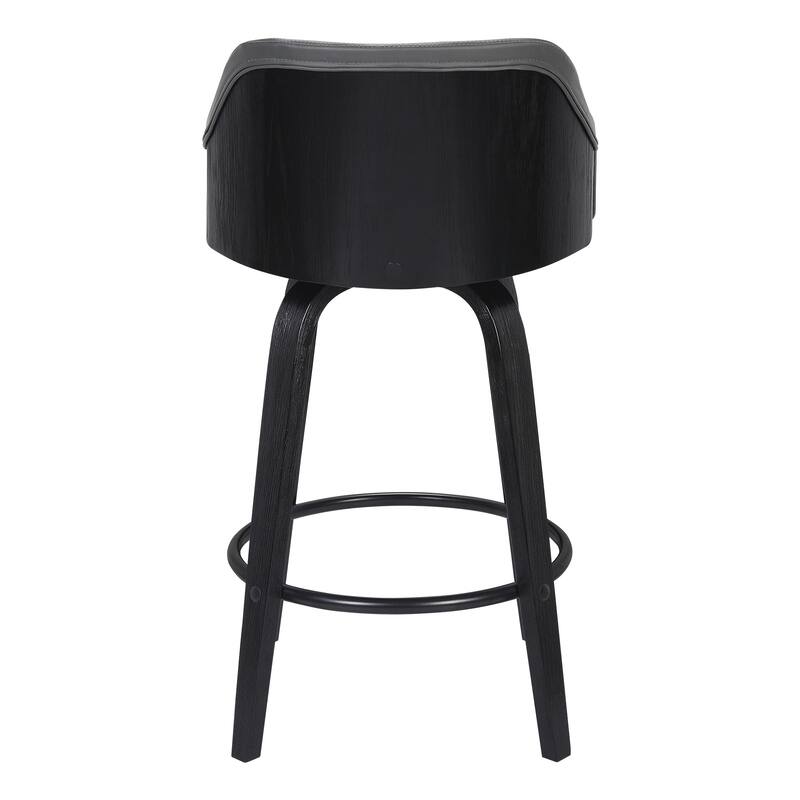 Alec Upholstered Wood Counter or Bar Swivel Stool