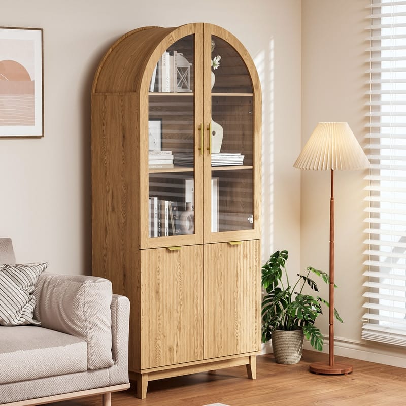 71''Tall Arched Storage Bookcase