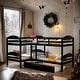 preview thumbnail 1 of 13, Artsy Twin Size L-Shaped Bunk bed with Trundle and Full-length Guardrail, 5 Beds in 1, Maximized space, Espresso Espresso