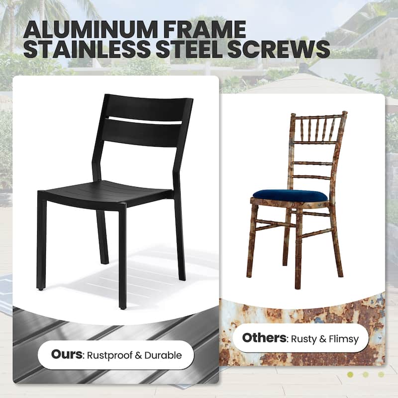 Outdoor All-Weather Aluminum Stackable Dining Chairs - See Picture