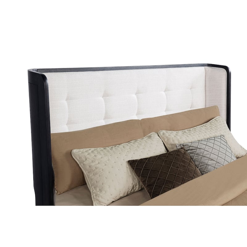 Leandro 55-inch Wingback Bed Burnished Black