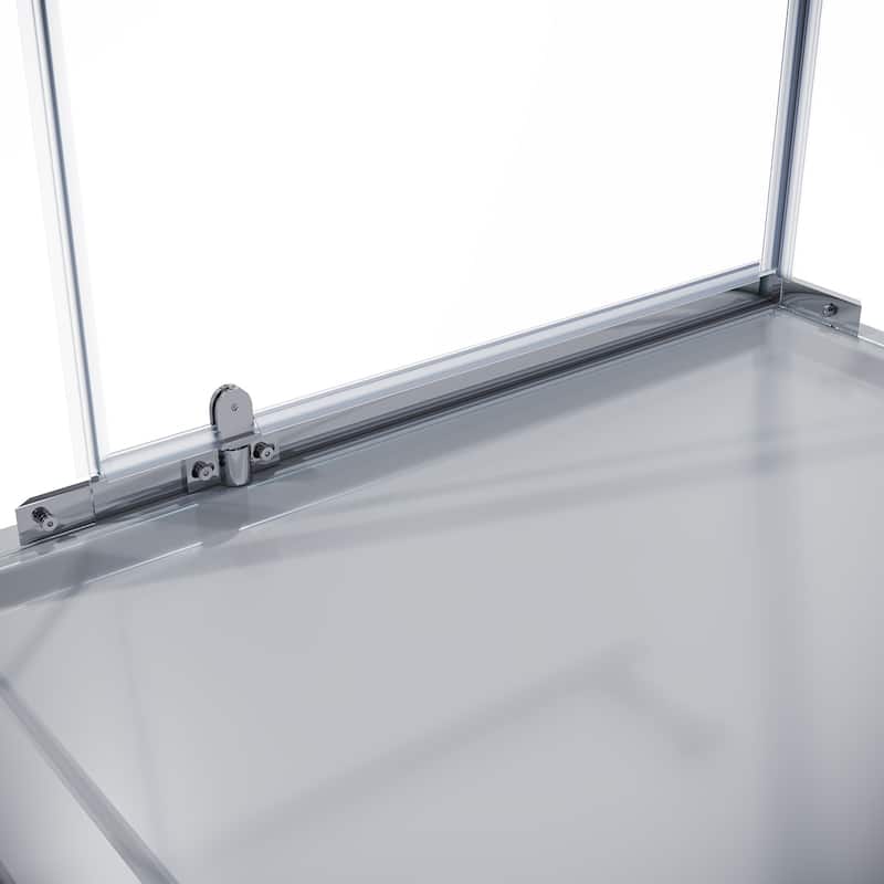 Elegant 36 in. W x 36 in. D x 72 in. H Corner Square Shower Enclosure with 3 Pivot Doors in Chrome Finish