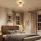 preview thumbnail 9 of 7, Rennnsan 1-Light Vintage Ribbed Glass & Brass Flush Mount Ceiling Light for Bedroom - 1 Light