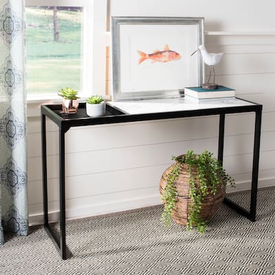 SAFAVIEH Denise White/ Black Console Table - 48" x 18" x 30" - 48Wx18Dx30H
