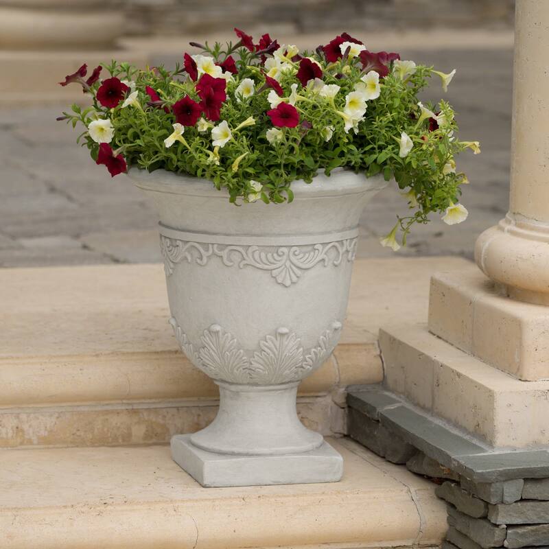 Indoor/Outdoor Classic Handmade Planter for Patio Garden & Living Room - Antique White