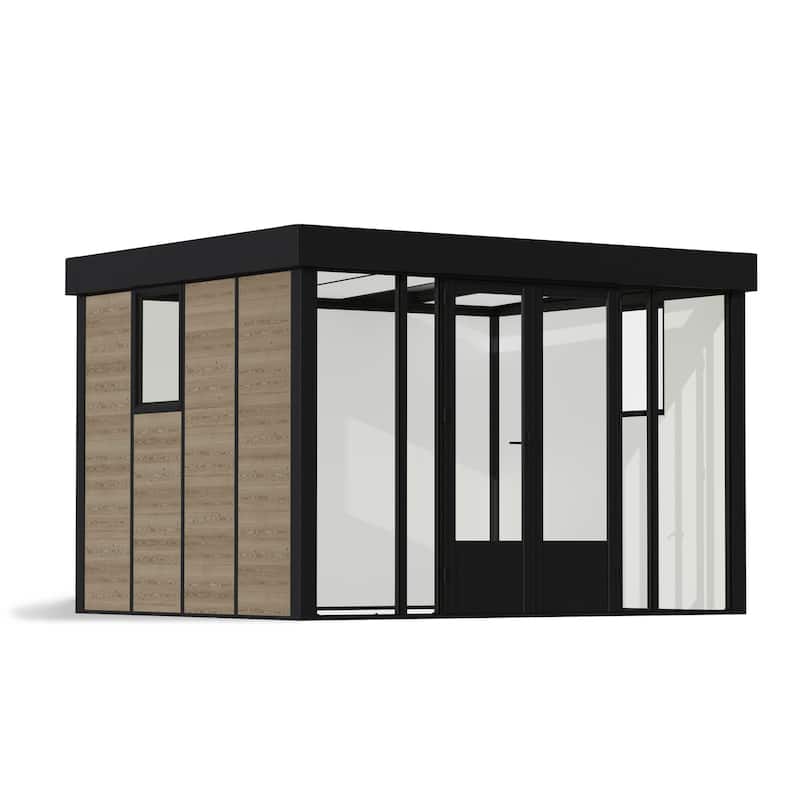 Copenhagen 9 ft. x 11.5 ft. Black Studio Shed and Backyard Office - 11 ft. x 9 ft