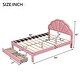 preview thumbnail 13 of 16, Queen Size Upholstered Platform Bed with Seashell Headboard, LED Lighting, and 2 Drawers - High-Density Comfort