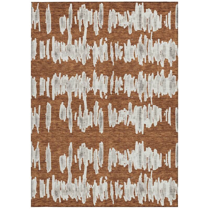 HomeRoots Striped Transitional Rectangle Outdoor Rug