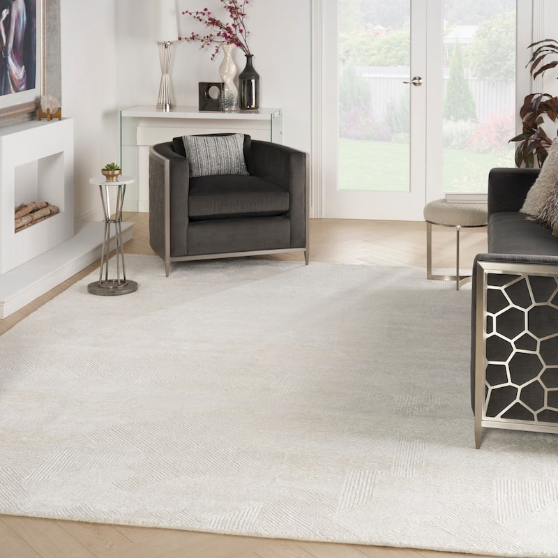 Michael Amini Abstract Linear Shimmer Area Rug