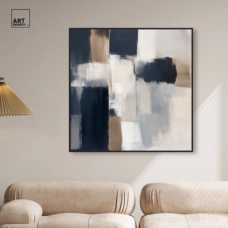 Blue and Tan Abstraction II Canvas by Art Remedy