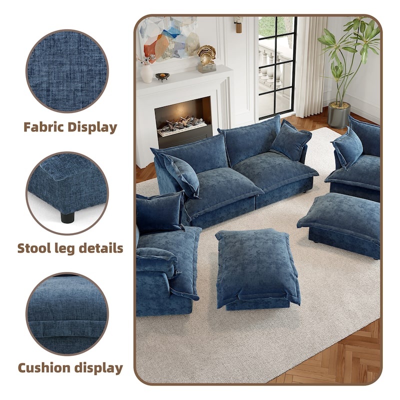 Cloud Chenille Upholstered Modular Sectional Sofa