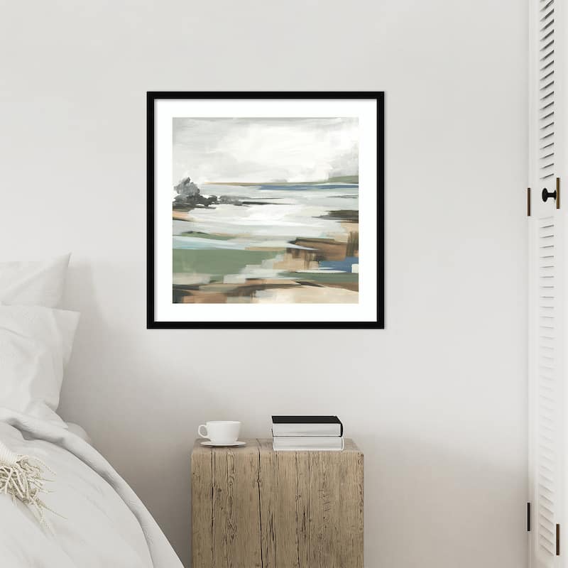 Tranquil Shoreline Reflections No. 2 by Lera Wood Framed Wall Art Print