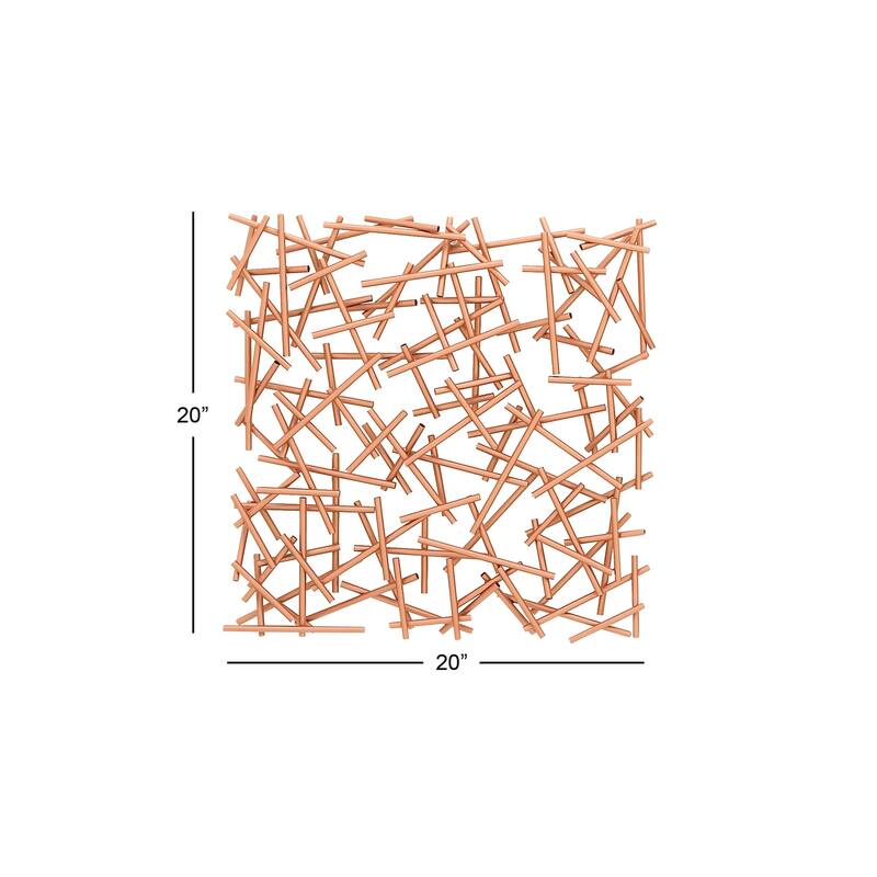 Metal Geometric Overlapping Lines Home Wall Decor - Brown or Silver - CosmoLiving by Cosmopolitan