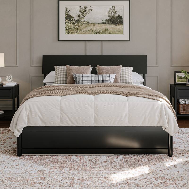 Norla Wood Platform Bed with Trundle