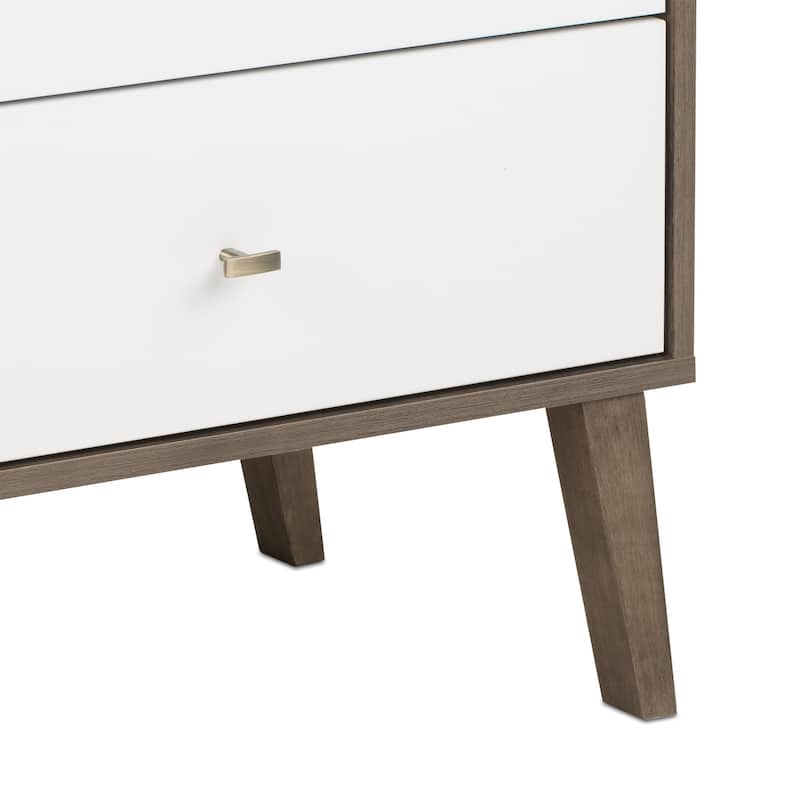 Prepac Milo Mid-Century Modern 6 Drawer Double Dresser for Bedroom, Chest of Drawers, Contemporary Bedroom Furniture