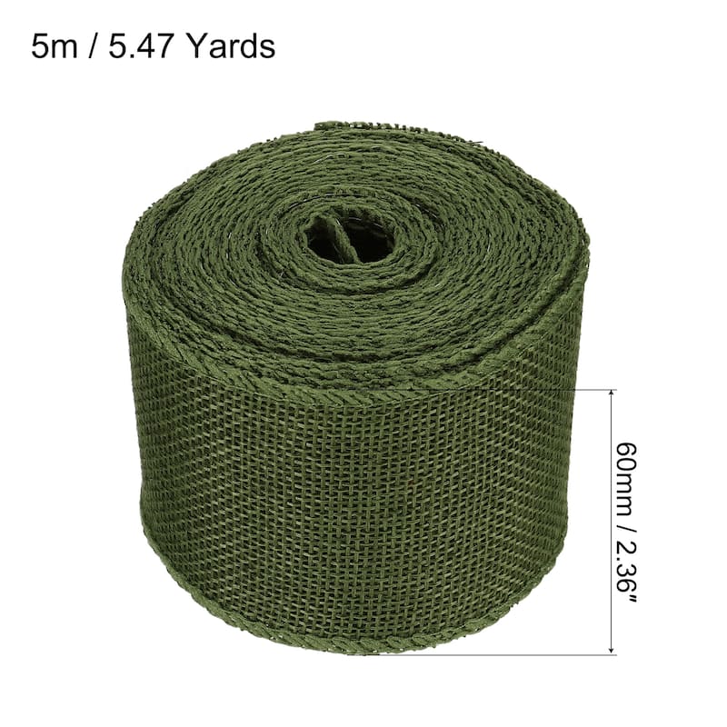 Burlap Fabric Ribbon, Wired Jute Crafts Roll for Party DIY Decoration