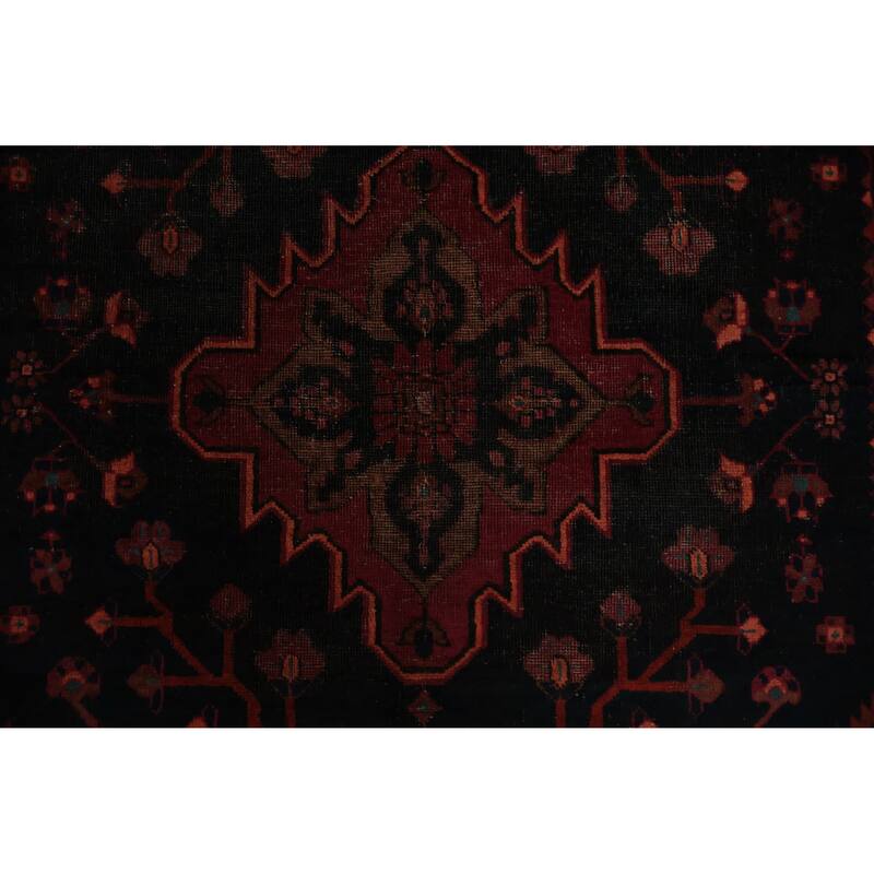 Hand Knotted Oriental 100% Wool Carpet Traditional Floral Navy Blue & Blues Zanjan Area Rug - 6' 6'' X 3' 11''