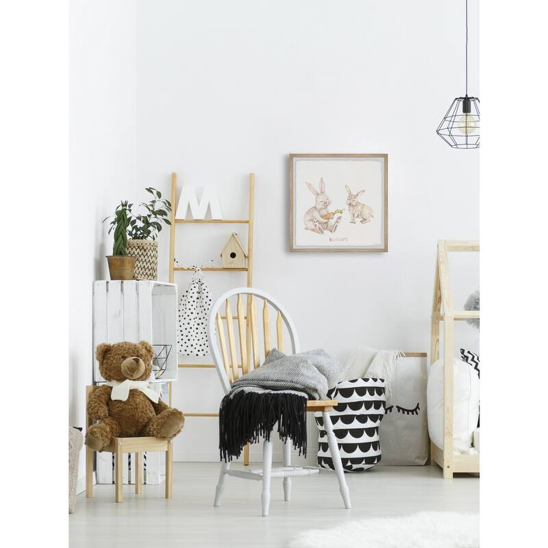 Rabbit Eating Carrots Framed Wall Art, Elegant Home Touch - Sophisticated Artwork for Refined Décor