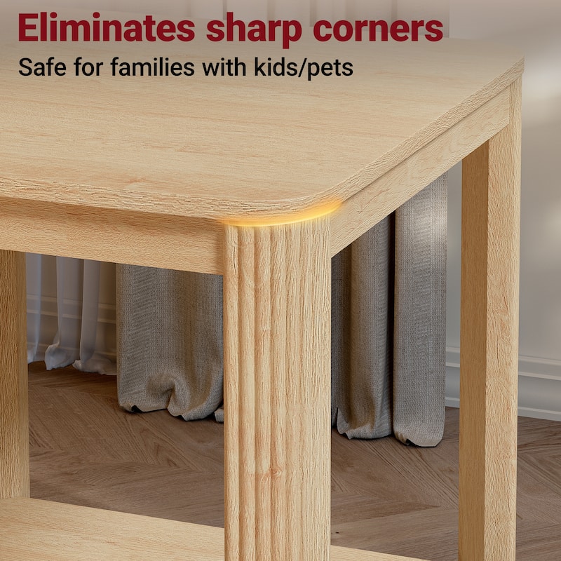 2-Tier Corner Table End Table Side Table with Storage Shelf, Sofa Table ...