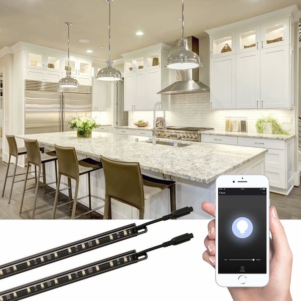 Smart WIFI LED Under Cabinet Light Bar Lighting Kit Work with Alexa Google Home 
